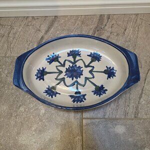 Louisville Stoneware Casserole Dish Blue Cornflower Large 14”